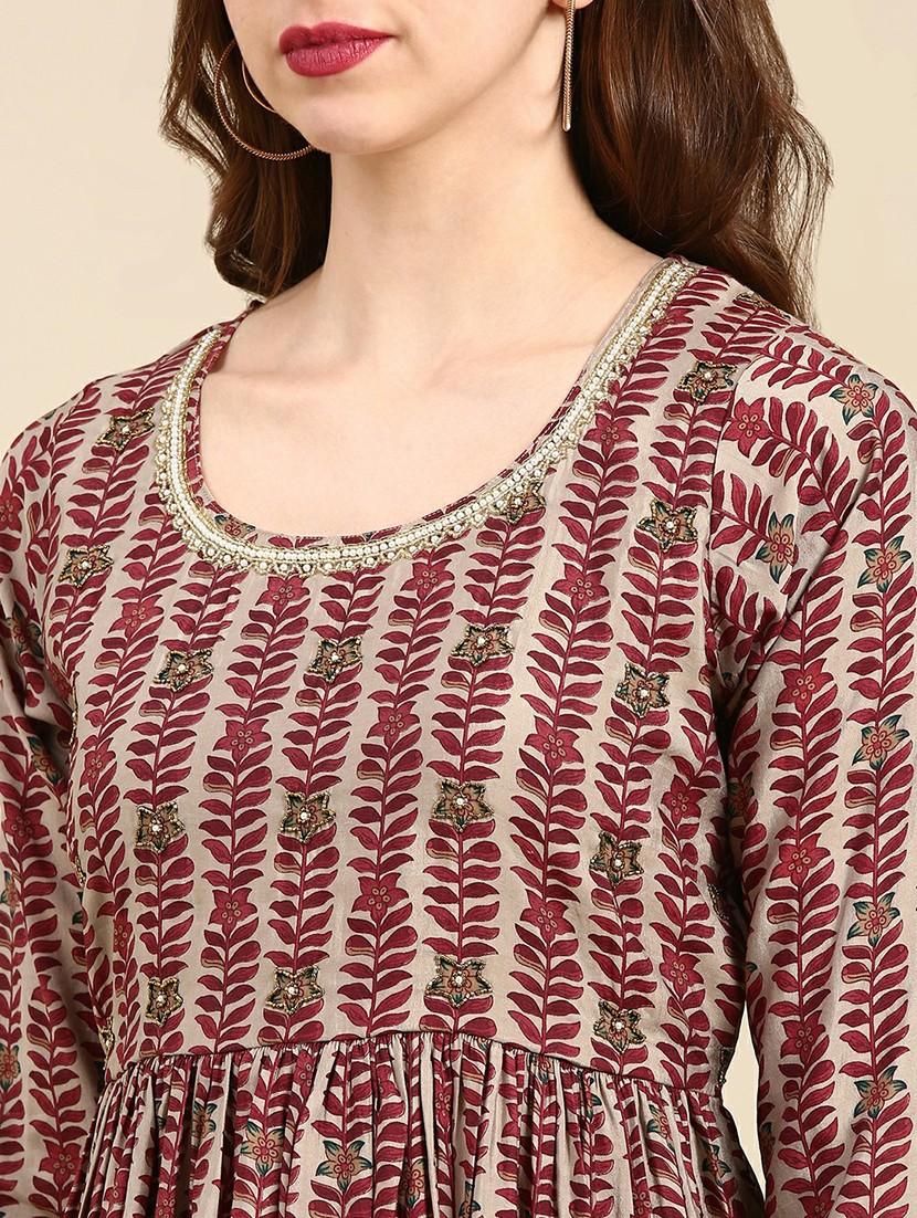women printed round neck kurta pant set with dupatta - 19664964 - Standard Image - 5