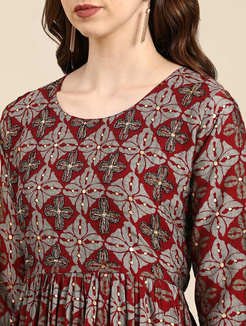 women printed round neck kurta pant set - 19664968 - Standard Image - 5