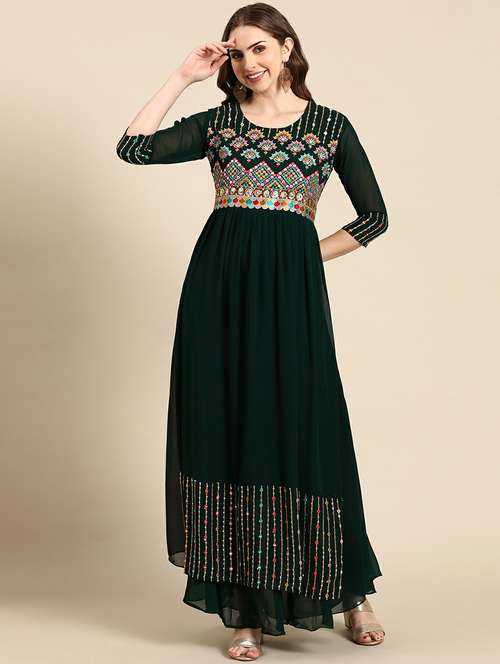 women's flared kurta - 19664987 -  Standard Image - 0