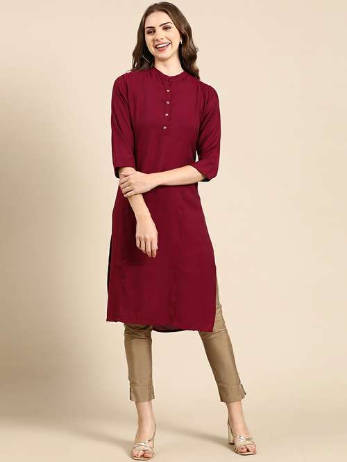 women's straight kurta - 19664994 -  Standard Image - 0
