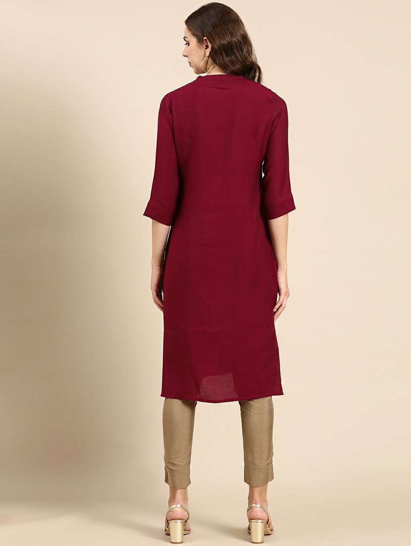 women's straight kurta - 19664994 -  Standard Image - 3