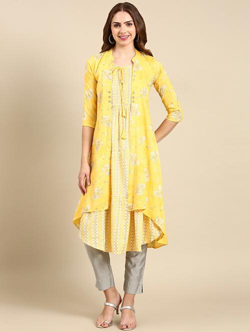 women's kurta with jacket kurta - 19665005 -  Standard Image - 0