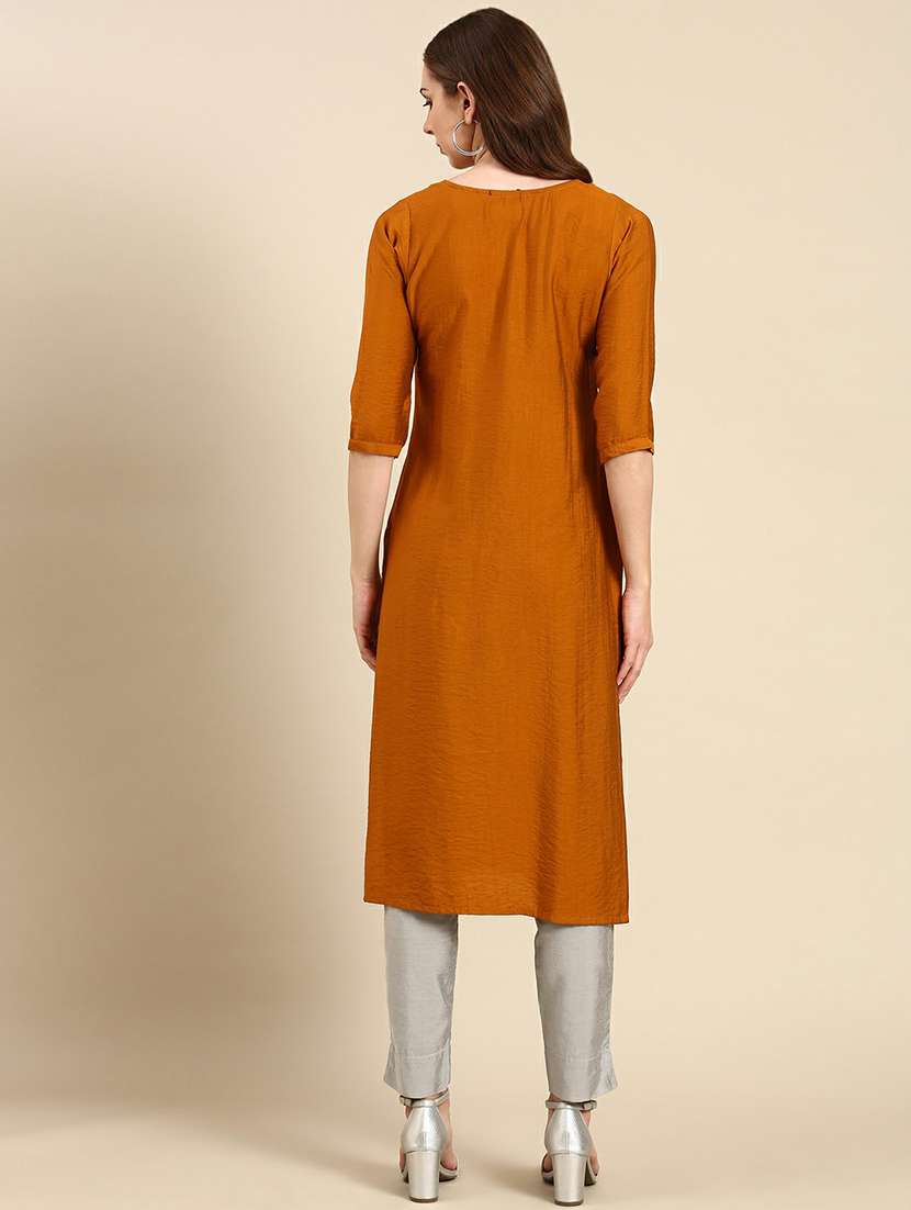 women's straight kurta - 19665022 -  Standard Image - 3