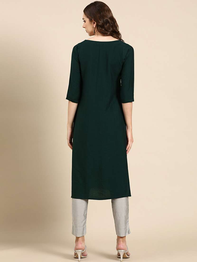 women's straight kurta - 19665037 -  Standard Image - 3