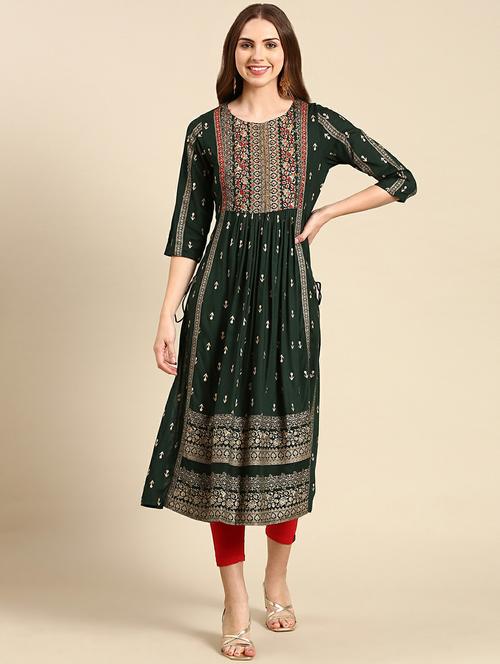 women's flared kurta - 19665042 -  Standard Image - 0