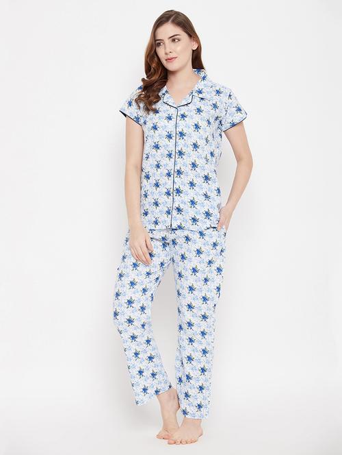 women printed night suit set - 19665212 - Standard Image - 0