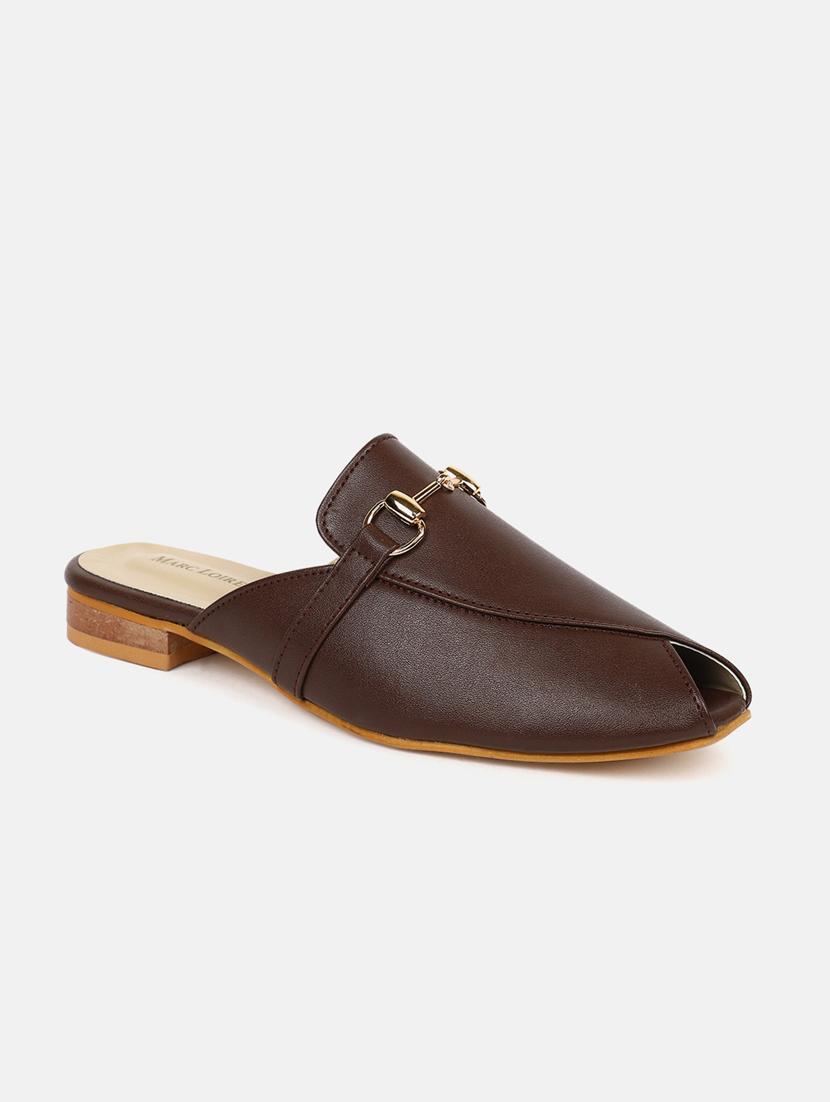 brown synthetic slip on sandals - 19665849 - Zoom Image - 0