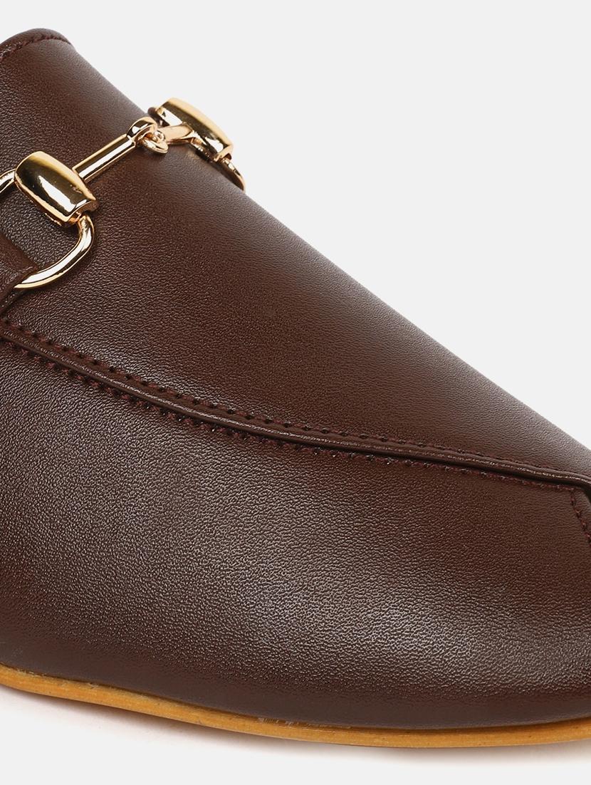 brown synthetic slip on sandals - 19665849 - Standard Image - 5