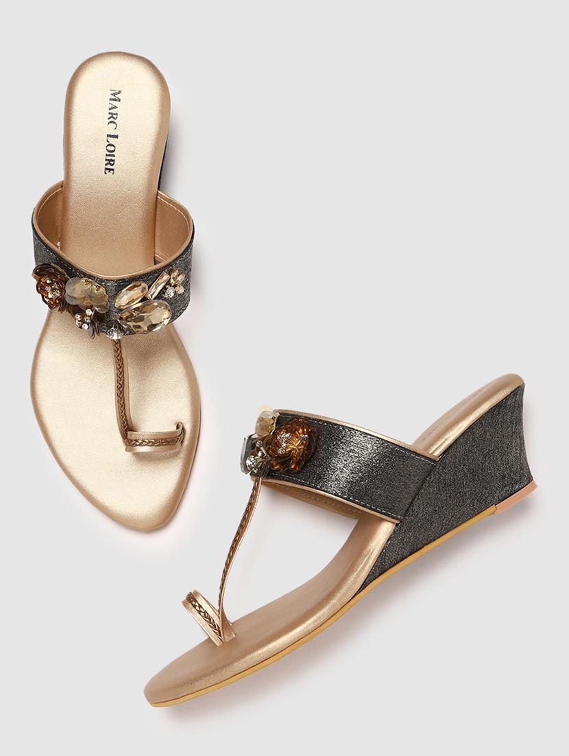 black pu slip on sandals - 19665856 - Standard Image - 3