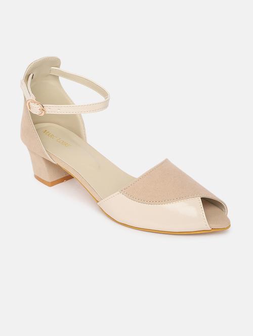 beige synthetic back strap sandals - 19665860 -  Standard Image - 0