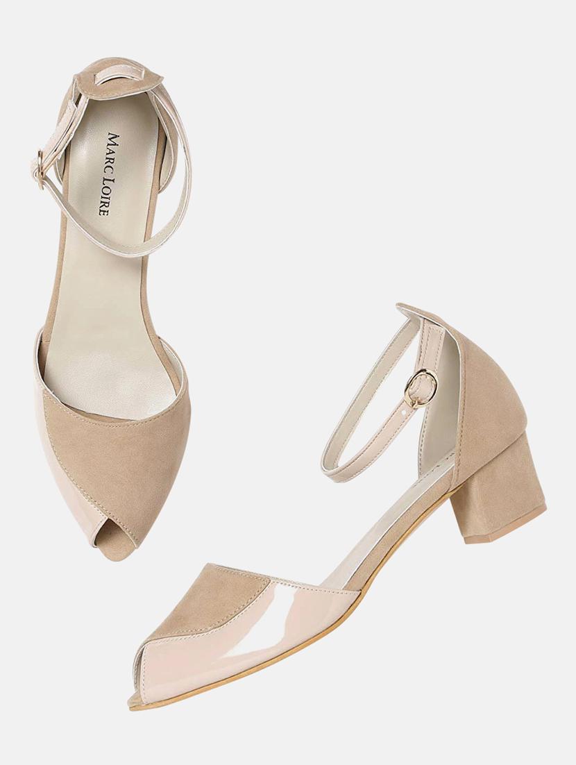 beige synthetic back strap sandals - 19665860 - Standard Image - 3