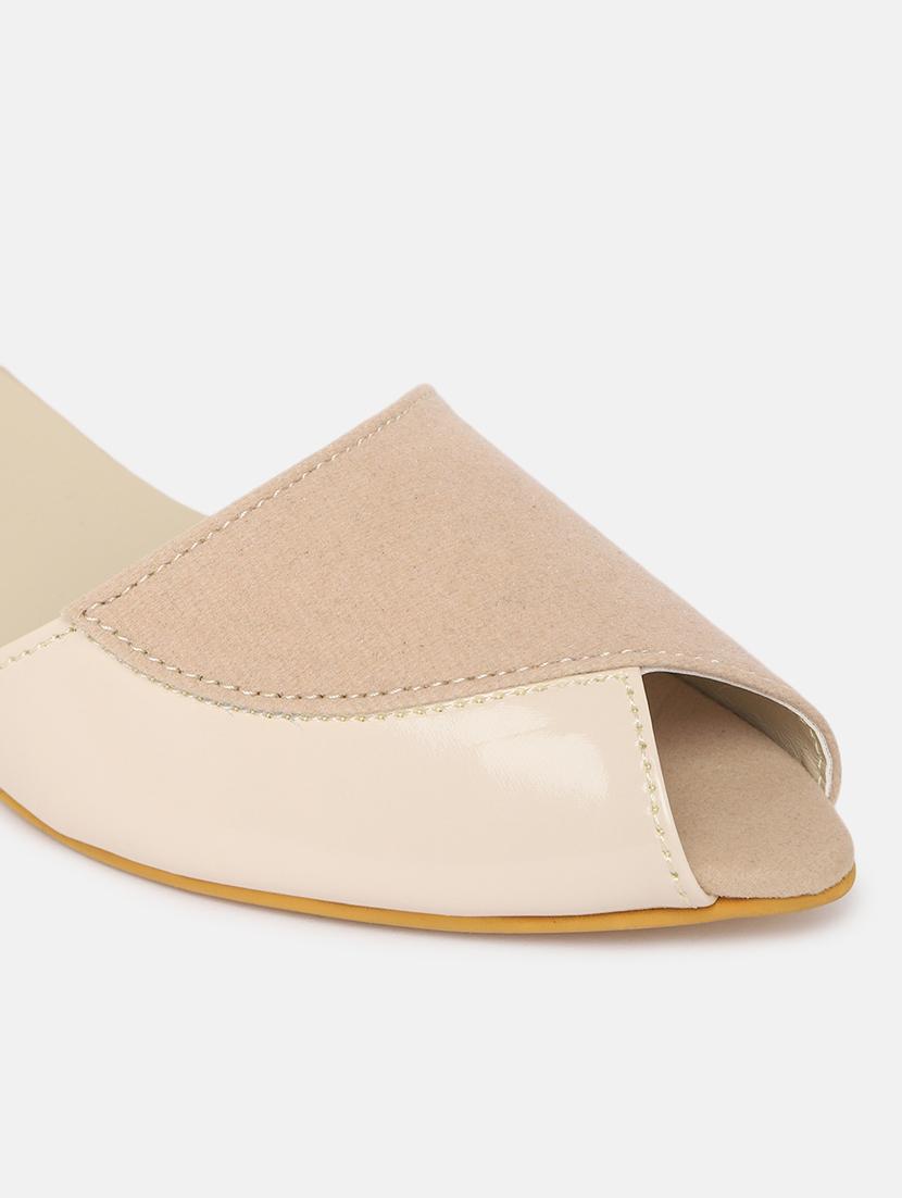 beige synthetic back strap sandals - 19665860 - Standard Image - 5