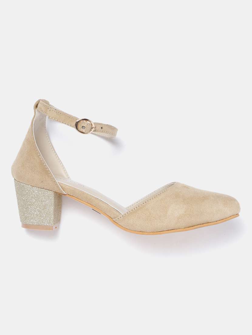 beige velvet closed back sandals