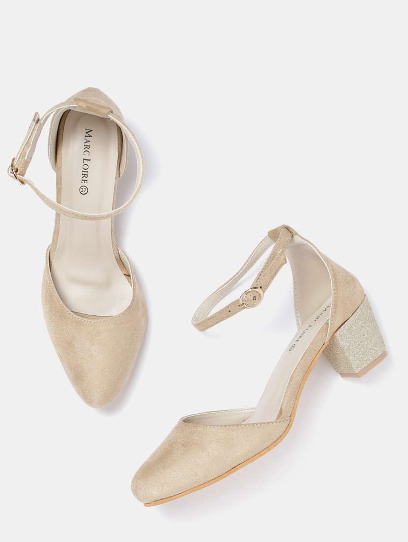 beige velvet closed back sandals - 19665864 - Standard Image - 3