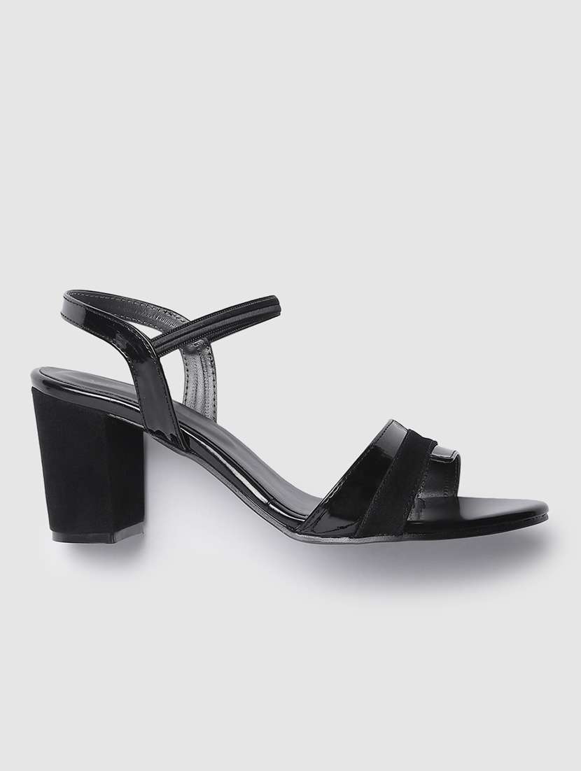 black faux leather back strap sandals - 19665879 - Zoom Image - 0