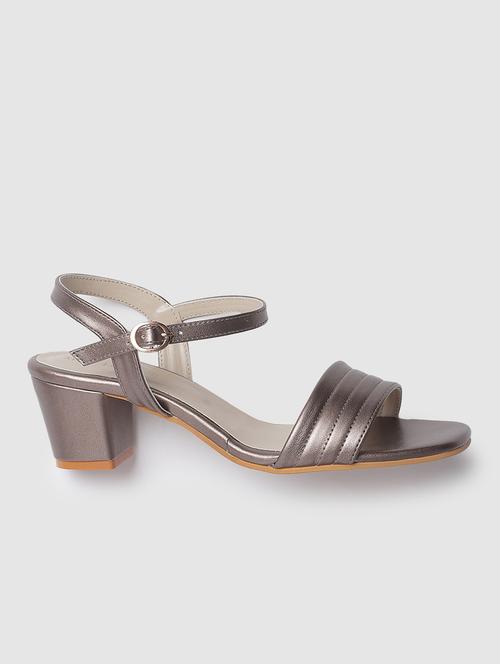 grey faux leather back strap sandals - 19665889 - Standard Image - 0