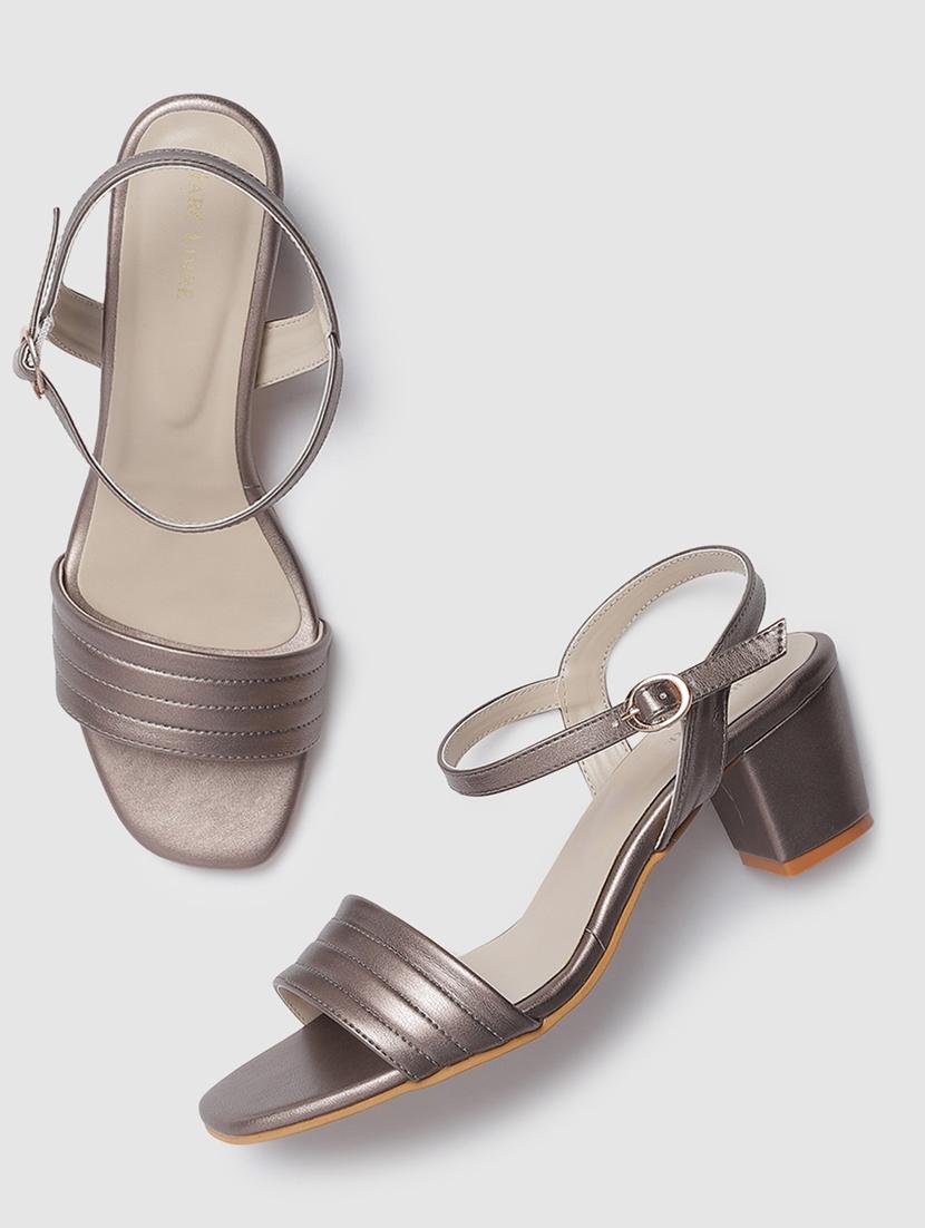 grey faux leather back strap sandals - 19665889 - Standard Image - 3