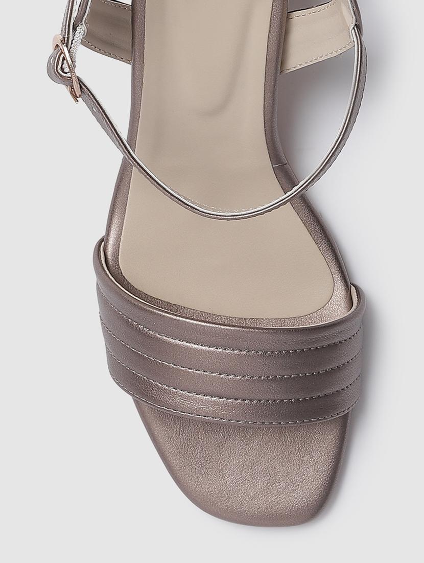 grey faux leather back strap sandals - 19665889 - Standard Image - 5