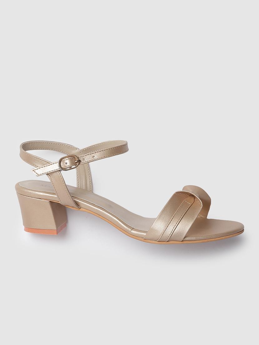 gold faux leather back strap sandals - 19665890 - Zoom Image - 0