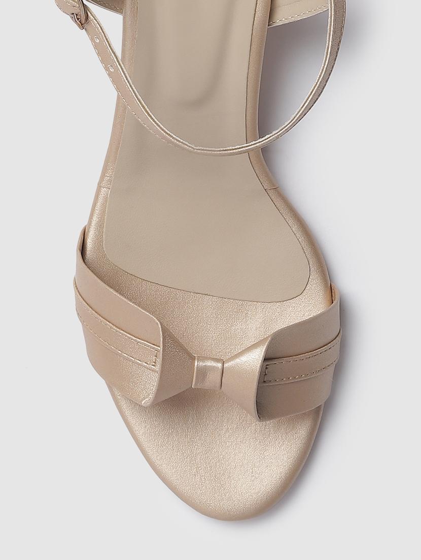 gold faux leather back strap sandals - 19665890 - Standard Image - 5