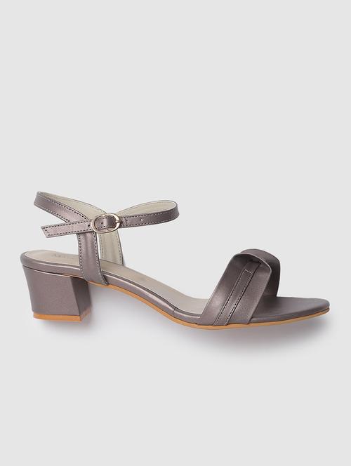 grey faux leather back strap sandals - 19665891 - Standard Image - 0
