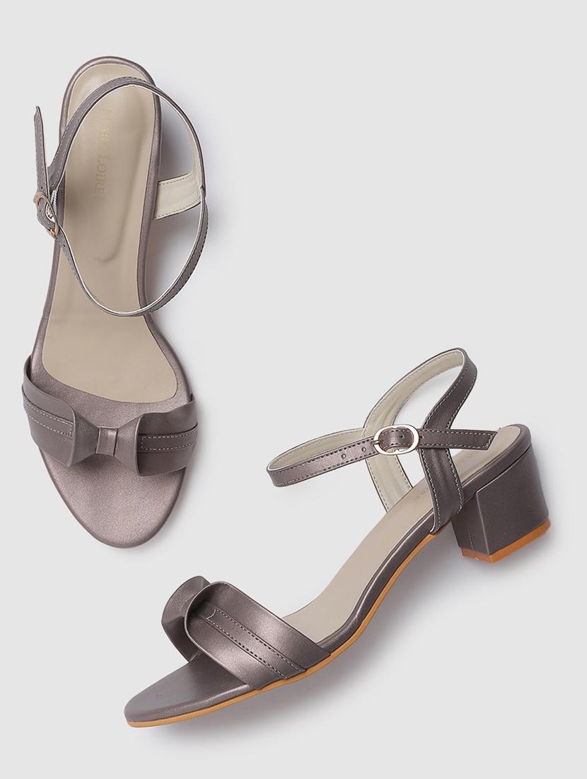grey faux leather back strap sandals - 19665891 - Standard Image - 3
