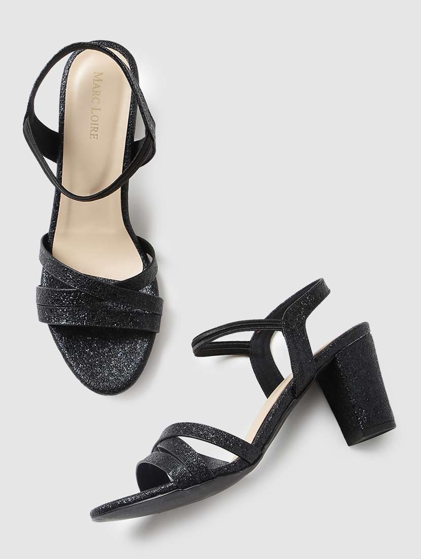 black pu back strap sandals - 19665908 -  Standard Image - 3