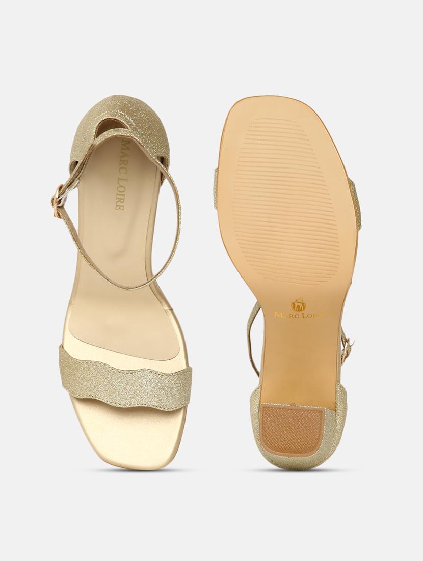 gold tpu back strap sandals - 19665938 - Standard Image - 3
