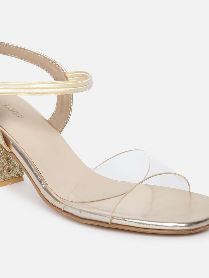 gold pu back strap sandals - 19666046 - Standard Image - 5