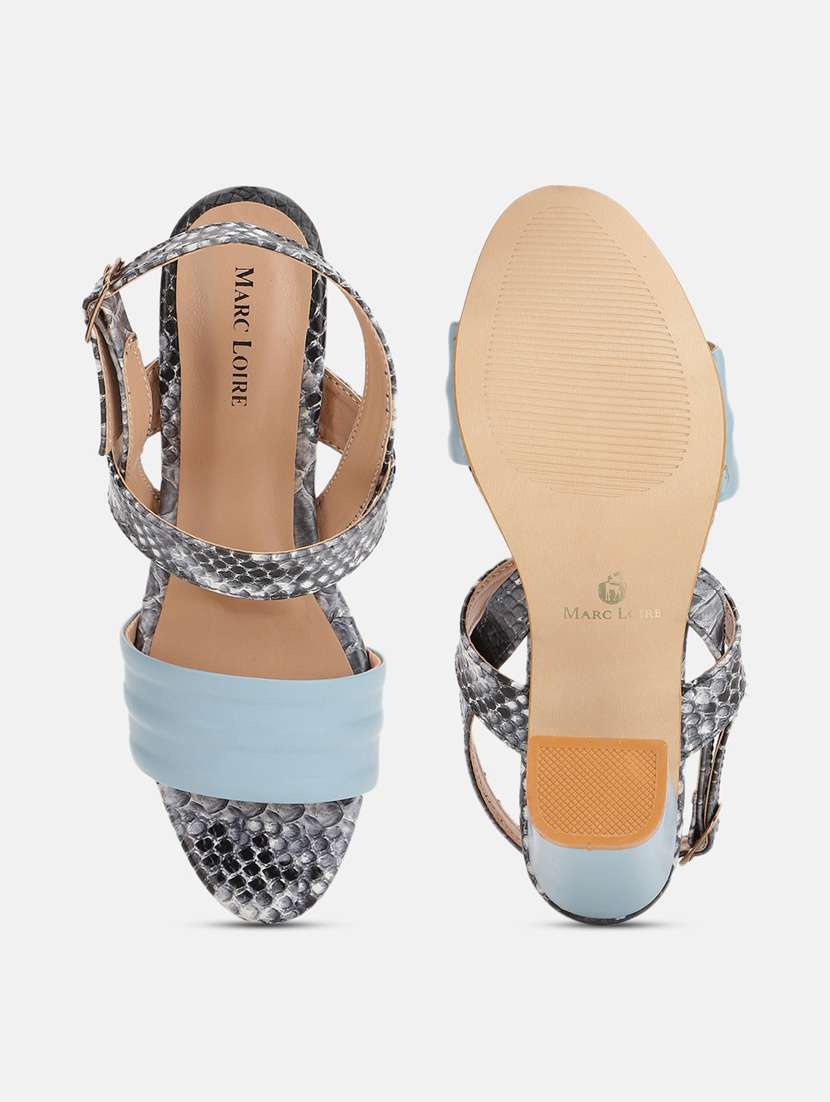 grey pu back strap sandals - 19666061 - Standard Image - 3