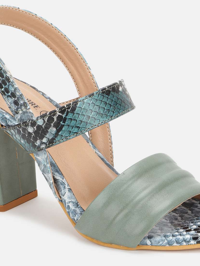 green pu back strap sandals - 19666062 -  Standard Image - 5