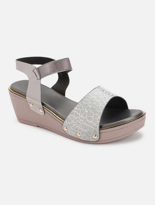 marc loire women copper solid wedge heels