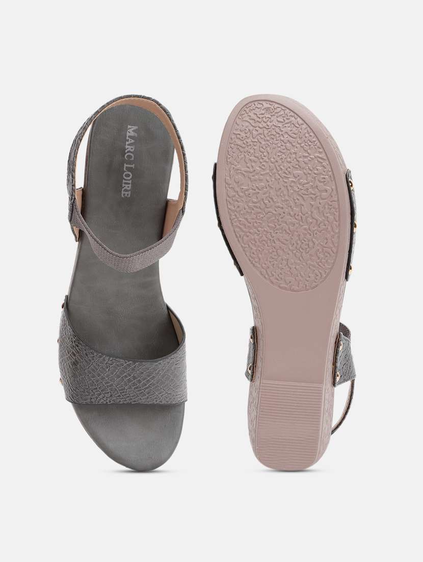 marc loire women beige solid wedge heels - 19666096 -  Standard Image - 3