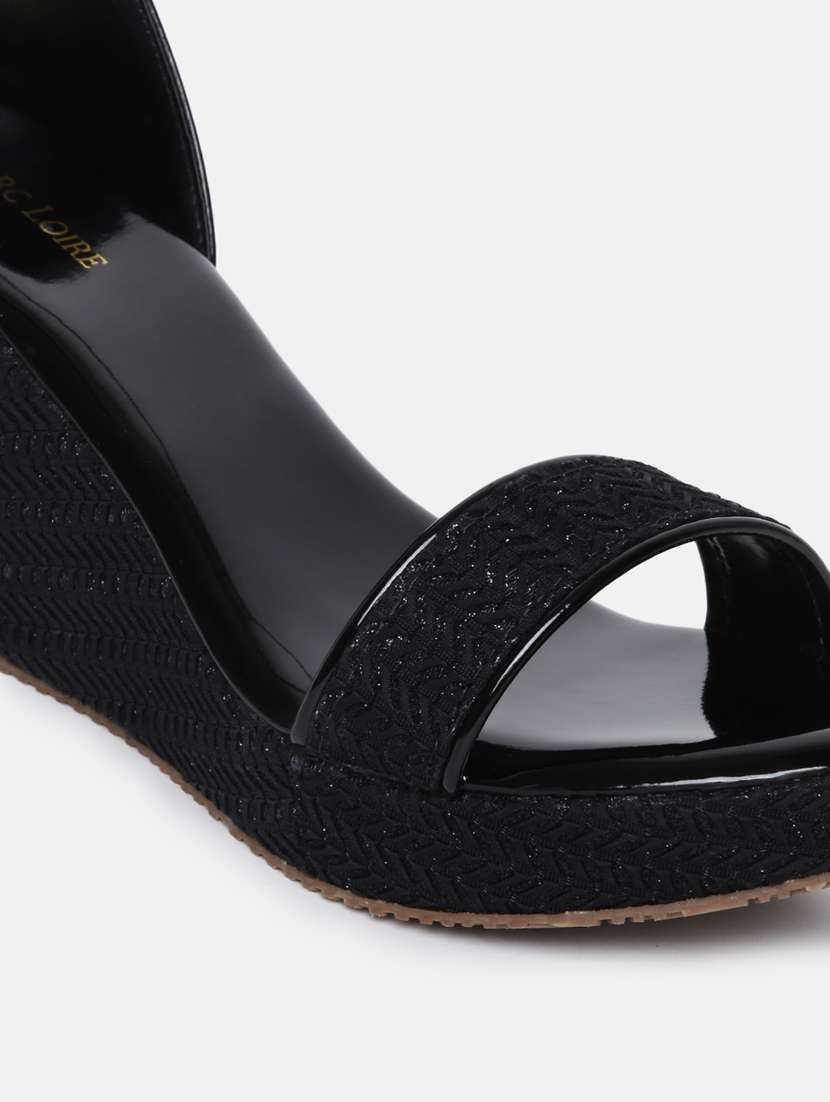 marc loire women black wedges - 19666105 -  Standard Image - 5