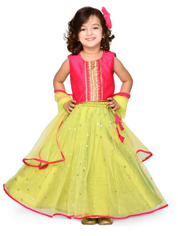 girls net lehenga choli with dupatta
