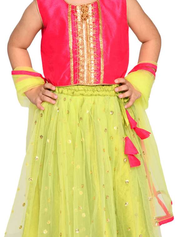 girls net lehenga choli with dupatta - 19666225 -  Standard Image - 3