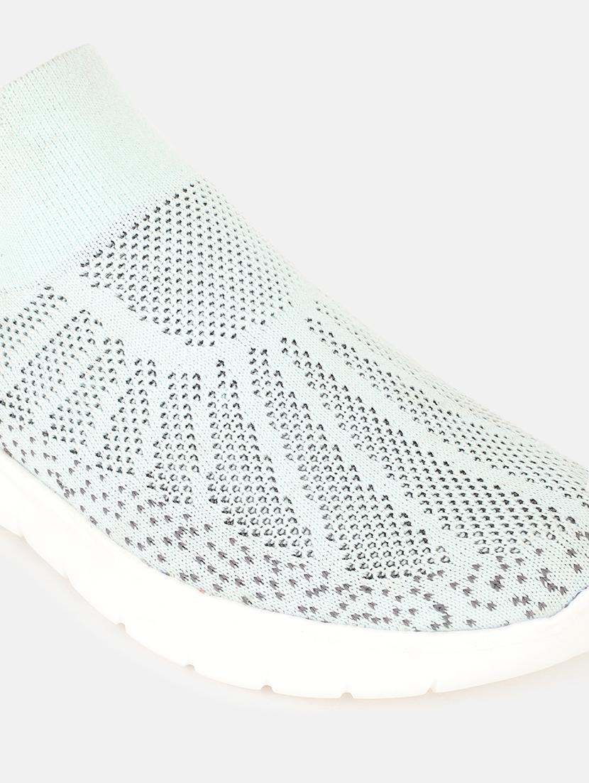 sea green fabric slip on casual shoes - 19666323 - Standard Image - 3
