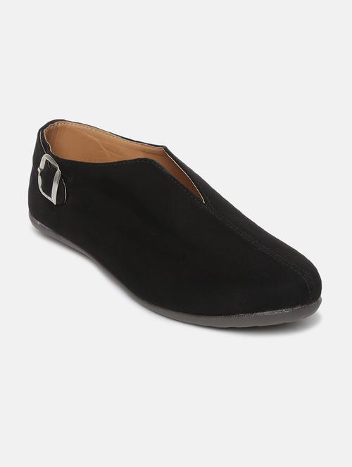 black faux leather slip on casual shoes - 19666330 -  Standard Image - 0