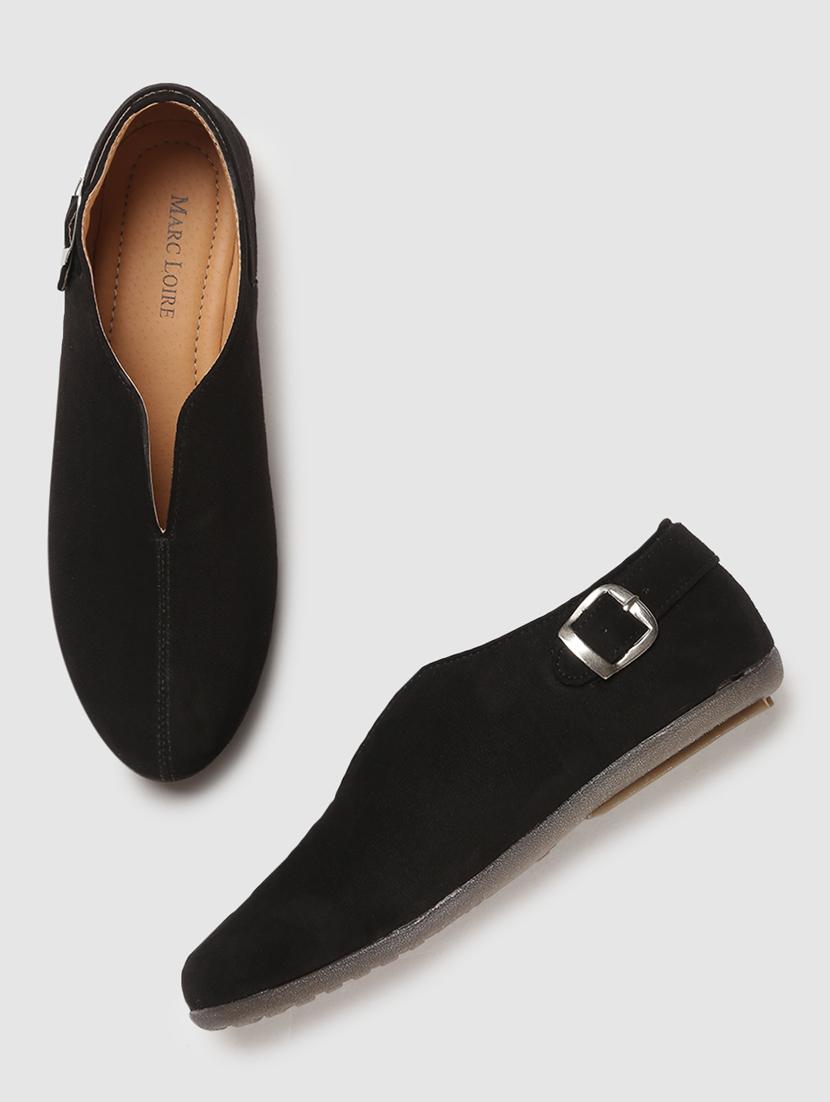 black faux leather slip on casual shoes - 19666330 - Standard Image - 3