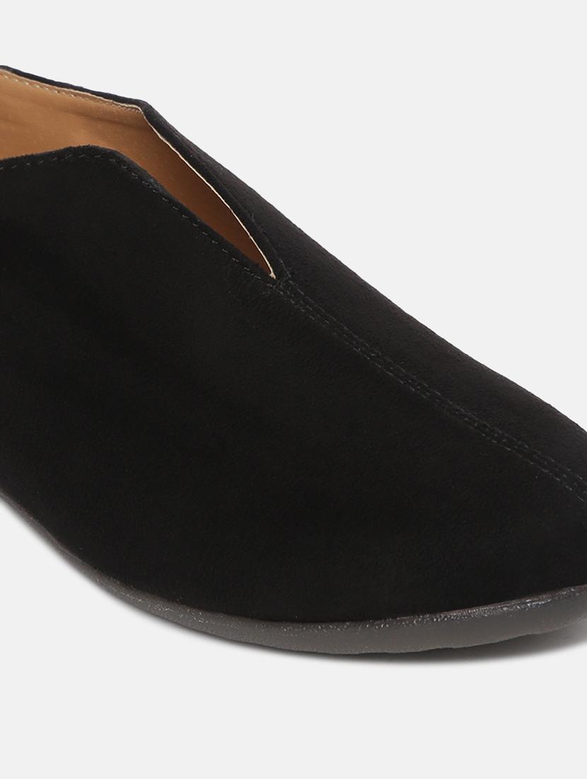 black faux leather slip on casual shoes - 19666330 - Standard Image - 5