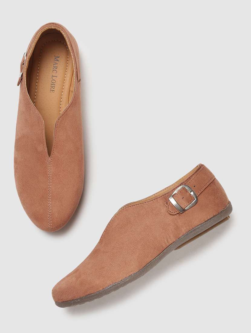 nude faux leather slip on casual shoes - 19666331 -  Standard Image - 3