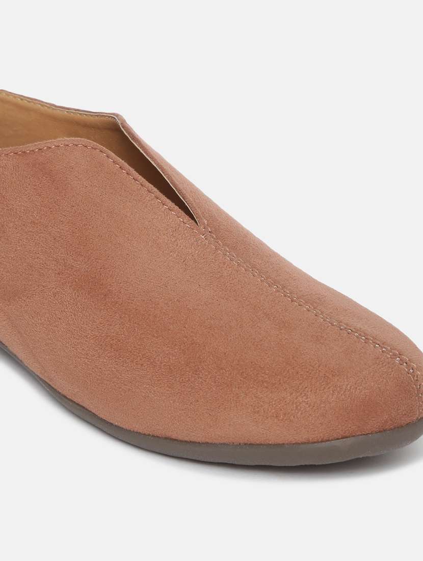 nude faux leather slip on casual shoes - 19666331 -  Standard Image - 5