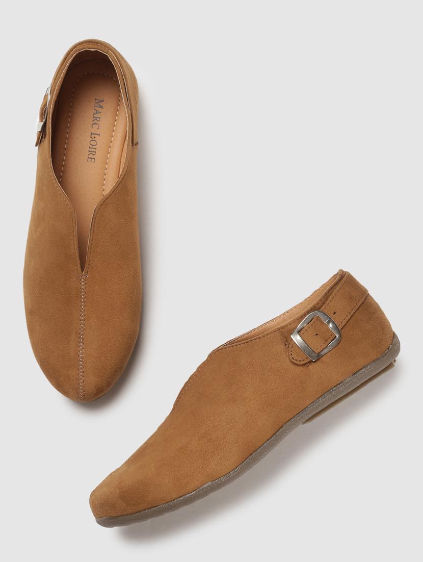 tan faux leather slip on casual shoes - 19666332 - Standard Image - 3