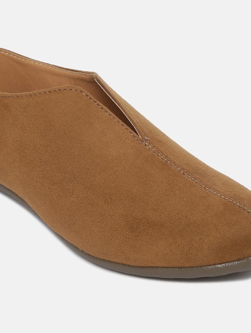 tan faux leather slip on casual shoes - 19666332 - Standard Image - 5
