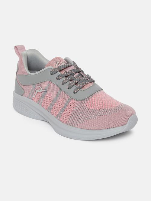 pink mesh laceup casual shoes - 19666337 - Standard Image - 0