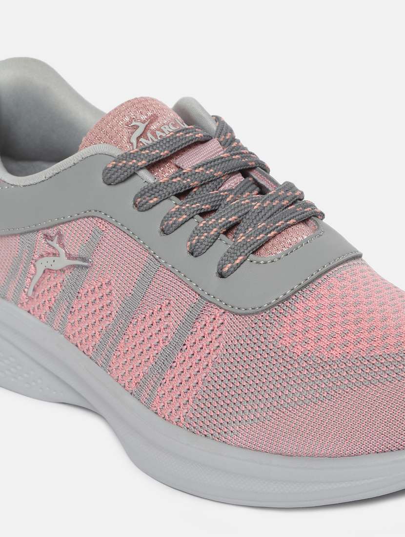 pink mesh laceup casual shoes - 19666337 - Standard Image - 5