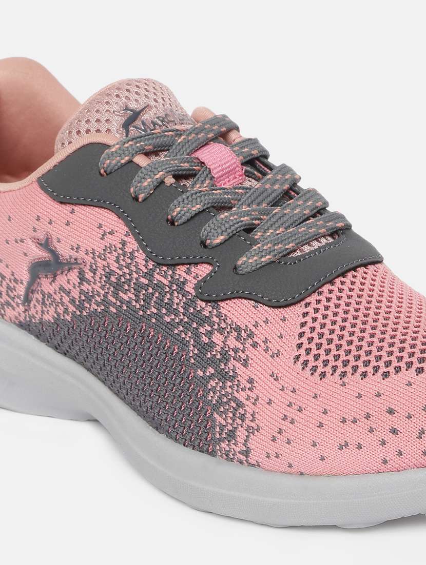 pink mesh laceup casual shoes - 19666339 -  Standard Image - 5