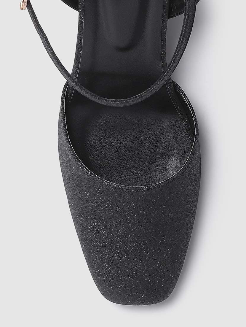 black synthetic back strap sandals - 19666371 -  Standard Image - 5