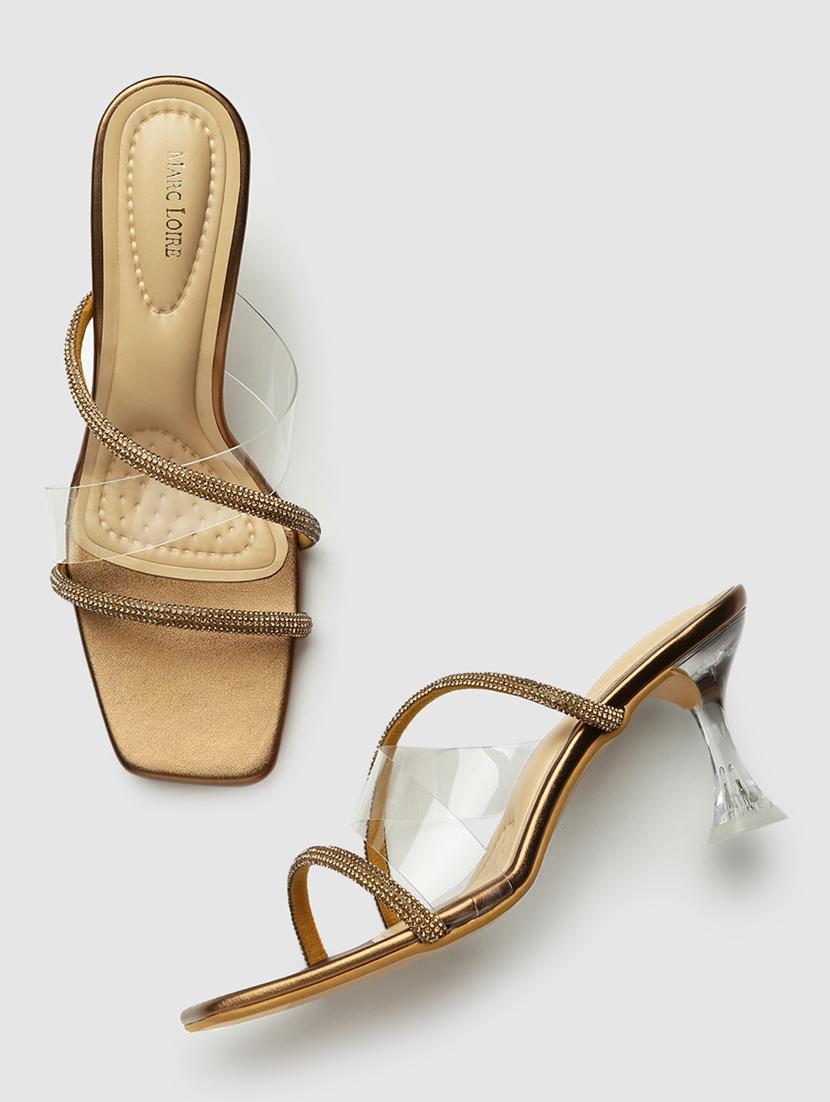 copper pu slip on sandals - 19666372 - Standard Image - 3