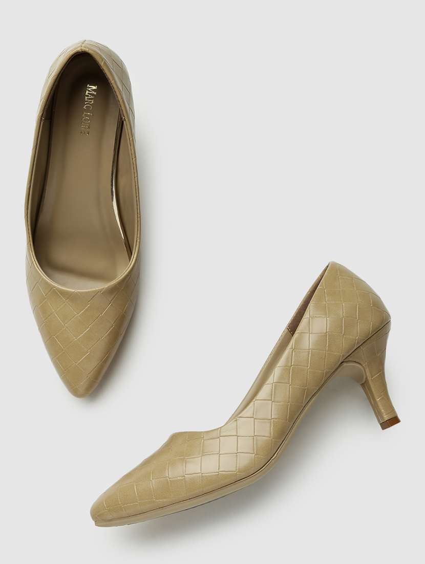 beige pu slip on pumps - 19666396 -  Standard Image - 3